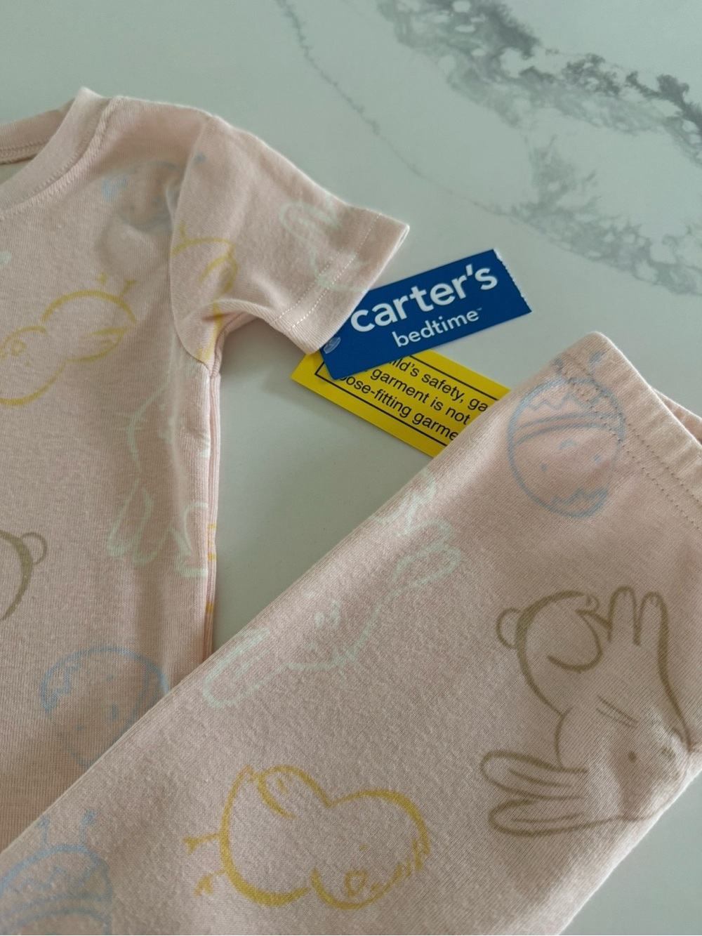 Toddler Girl Bunny Snug Fit Cotton Pajama Set Bunnies & Chicks 2T - Picture 3 of 6
